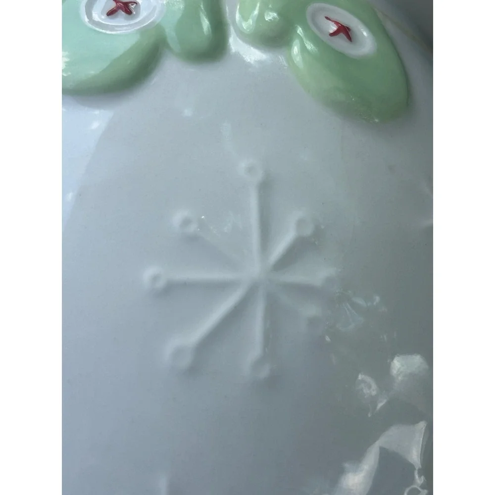 VTG Hallmark Christmas Cookie Jar Ceramic Mittens Red Jingle Bell Lid 1990s